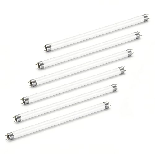 AmphaDeco 6 Paquete T5 14W Tubos Fluorescentes,549mm,Blanco Frío 4000K,Casquillo G5,Lámpara Fluorescente,Luz De Emergencia De Bajo Consumo,Lámpara De Bajo Consumo para Baño,Cocina,Armario,Garaje