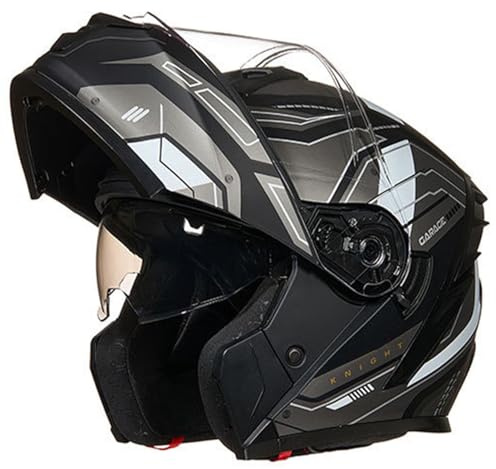 Caschi da Moto Apribile Con Doppia Visiera Casco Integrale Modulare Per Uomini E Donne Adulti Caschi Motocross Flip Up Omologati ECEDOT Caschi di Protezione Moto E,XL=61~62CM
