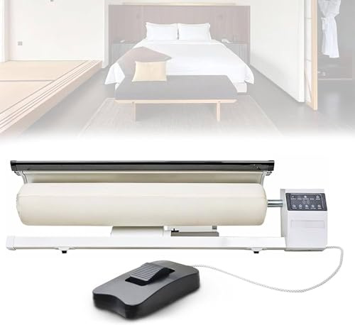 Ångpress med roterande rullstrykjärn, 90 cm ångpress, pekskärm/fotpedalkontroll, rotationshastighet 2,5 m/min, för lakan, örngott, servett, duk