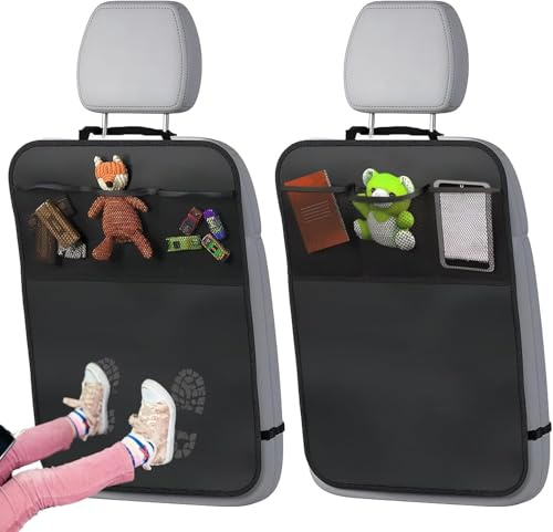 XPQAYZTK 2 Pezzi Proteggi Sedile Auto Bambini Posteriore per Land Rover Defender 130 8 Seats 2023, Protezione Schienale Auto, Copri Sedili per Auto