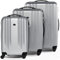 FERGÉ Kofferset 3 teilig Hartschale Marseille Reisekoffer Trolley-Set (Handgepäck, L, XL) 3er Set Hartschalenkoffer Roll-Koffer 4 Rollen 100% ABS Silber