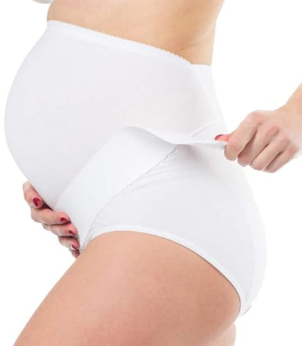 MYSANITY Guaina Gestante Regolabile con Supporto Addominale, Bianco, M