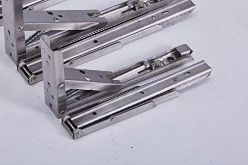 2x Stabile Klappscharniere Regalwinkel Klappwinkel - Edelstahl Winkel klappbar mit hoher Belastbarkeit in verschiedenen Größen (29,5 x 11 x 1 cm, Silber)