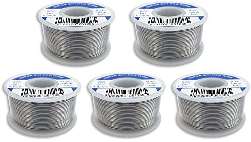 KIT CINQUE BOBINE STAGNO IN ROCCHETTO 60/40 100GR 1MM SALDATURA LABORATORIO