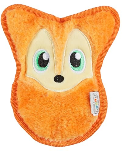 Outward Hound Durablez Tough Plush Squeaky Dog Toy, Fox, Orange, XS