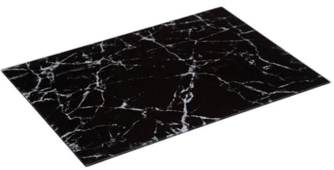 Five - Planche à découper en Verre trempé aspect Marbre Noir 40 x 30 cm