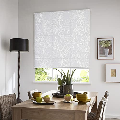 MADECOSTORE Store Enrouleur tamisant Motif Arbre - Gamme Must - Blanc - L184 x H190cm