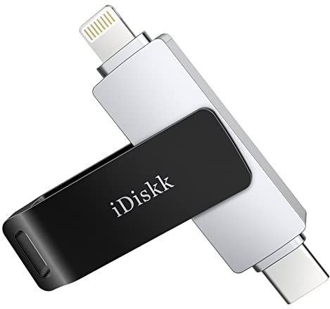 iDiskk Certificado por MFi 128 GB 2 en 1 Type-C a Lightning USB Stick para iPhone, USB-C a Almacenamiento de Memoria de iPhone, Funciona con teléfonos USB-C iPhone iPad Mac y PC