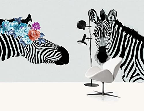 FitNshape Wallpaper Minimalist Hand-Painted Ink Black and White Zebra Wallpaper 3D*200cmx140cm(78.7x55.1inch)