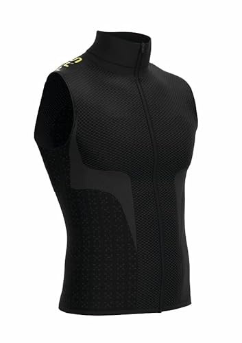 PRS Maglia Tecnica Uomo Lupetto Mezza Manica Traspirante con Zip Outdoor Running Trekking Bici (IT, Testo, S, M, Regular, Regular, Gilet)