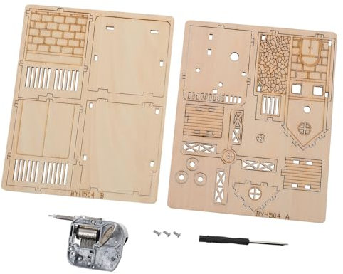 TOYANDONA 1 Satz Spieluhr Aus Holz Windmühlenspielzeug Zum Selberbauen Windmühle 3D-holzpuzzle 3D-Puzzle Aus Holz Zum Zusammenbauen Desktop-Musical Kurbel Hölzern Kind Altmodisch