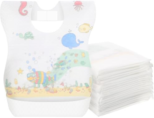 ibasenice 40 Piezas Babero Desechable Delantal De Baberos De Comida Para Niños De Alimentación Para Niños De Alimentación Para Bebés De Bebé Desechable