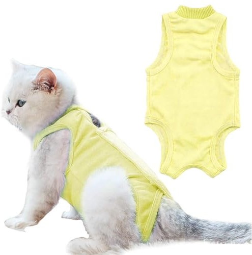 KSUKTSW Katzenbody Nach Op Kastration Katzen Body Genesungsanzug Katzenbekleidung Halskrausen-Alternativen Katzen Body für Katzen Operation Anti-leckende Nach Der Operation Tragen (M)