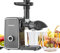 Muchen Juicer Machines for Fruits and Vegetables,Slow masticating juicer with automatic filtration,Quiet Motor&Easy to Clean and Assembly&Passed BPA testing&91% Juice Yield,Safe and Efficient,GREY