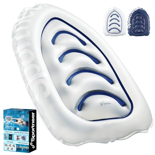 Sportneer Schwimmen Kickboard Wasser Aerobic Ausrüstung aufblasbare Kickboard -Schwimmtraining Tragbares Boje Training Aid Float für Schwimm (Weiß)