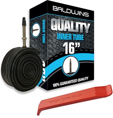Baldwins Bike Inner Tube 16 x 1-3/8 Presta Valve & BALDY'S TYRE LEVER