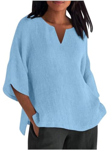 Lightning Deals of Today Prime Clearance Bluse Donna Primavera Magliette Donna Manica Corta Blu Top Donna Elegante Corto Camicette Donna Maniche Lunghe Eleganti Camicia Bianca Pizzo Todays Deals