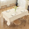 Moonooda Tischdecke Beige Waschbar, 140X240cm Tischdecken Tischtuch aus Polyester, Leicht wasserabweisend mit Lotuseffekt, Dauerhaft Kratzfest für Haus, Hochzeiten, Party