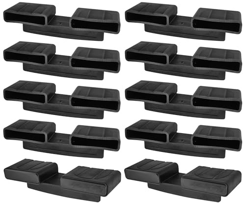 cyclingcolors 10x Ferma Doghe Doppia in Plastica Cappuccio Innesto Supporti 53mm x 8mm Letto Boccola Doga Rete Balancella Nero