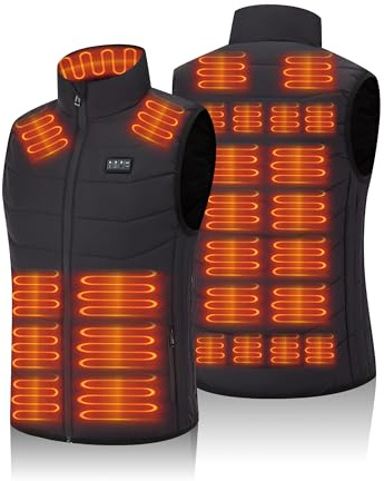 Techstuph Gilet Chauffant pour Homme avec 15 Zones de Chauffage, Veste Chauffante Femme avec Batterie de 20000 mAh, Gilet Chauffant électrique Lléger pour Thanksgiving, Noël