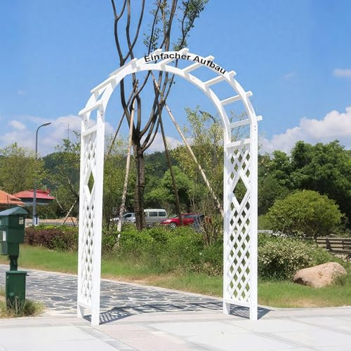AJTXCSFOQL Arco de Madera para jardín de 120 140 160 180 200 cm, Blanco Arcos de Flores para Boda, Pergolas Decorativo para Eventos(WxHxD 140x225x50cm)