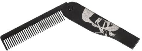 Beard Comb, Foldable Men Comb Set, 6,5 x 0,87 x 0,24 Inches Compact Design Portable Stainless Steel Grooming Tool for Styling, Shaping, Husband, Dad, Adult Travel and Home Use