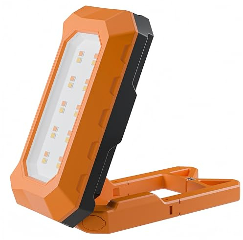 Lampada da Lavoro LED Ricaricabile 500 Lumen, CCT 3000K-6500K, Autonomia 40H, Supporto 180°, IP54, Luce Portatile per Officina, Attrezzi da Lavoro, Campeggio, Regalo Uomo Compleanno