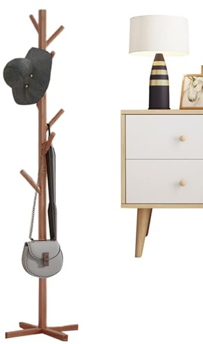 Generisch Porte-manteau - Porte-manteau autonome - Organiseur sur pied - Manteau debout - Porte-vêtements multi-accrous, étagère d'ombrage supérieure - Étagère à vêtements pour l'entrée, le couloir