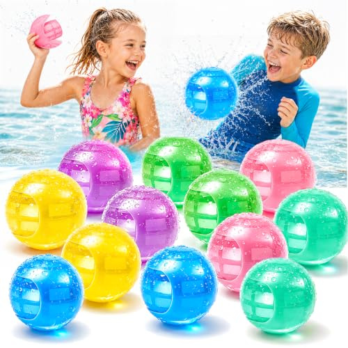 Sternstunde 6 stycken vattenbomber återanvändbara, vattenbollar för barn, snabb påfyllning, perfekt som vattenleksak för barn, vuxna, sommar, pool, strand och trädgård