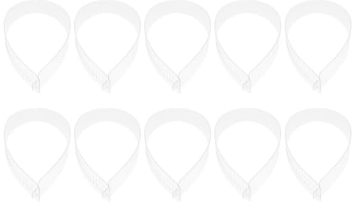 CALLARON 50 Piezas Tiras de Collar de Plástico Pvc para Camisas de Color Claro, Soporte Ajustable para Cuello, Suministros Prácticos para Sujetar y Arreglar Camisas en Viajes