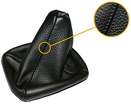Myshopx SA62 Soufflet de levier de vitesse en cuir véritable Noir