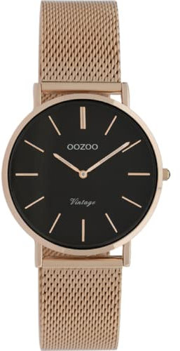 Oozoo Damenuhr Vintage Roségoldfarben/Schwarz 32 mm C9927