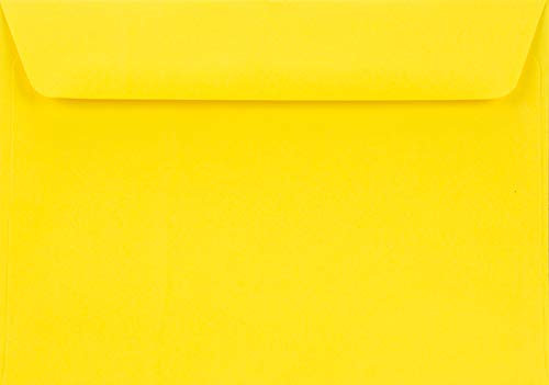 Netuno 25 Gelb Briefhüllen Gelb DIN C6 114x162 mm 90g Burano Giallo Zolfo festliche Briefumschläge Gelb C6 Post-Karten Umschläge Geschenk farbig Einladungs-Umschläge Gelb