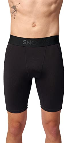 Snocks Kompressionsshorts Herren aus recyceltem Polyamid - Super Atmungsaktiv und Komfortabel - Angenehme Flache Nähte - Kein Kratzender Zettel - Schwarz - M