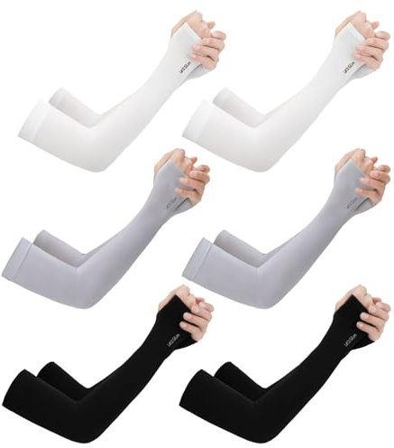 EUPSIIU 6 Paia Manicotti Braccio Protezione UV, Manicotti Braccio, Protezione Solare Estiva, Manicotto di Raffreddamento, Manicotti a Compressione per Protezione della Pelle (Multicolore)