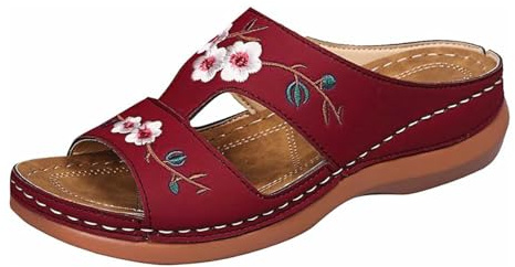 Generico Ciabatte Ortopediche Donna Eleganti Anatomiche Punta Aperta Ciabatte Da Mare Antiscivolo Casual Ortopediche Pantofole Zeppa Leggero Moda Slippers Spiaggia Piscina Doccia Sandali Estiv