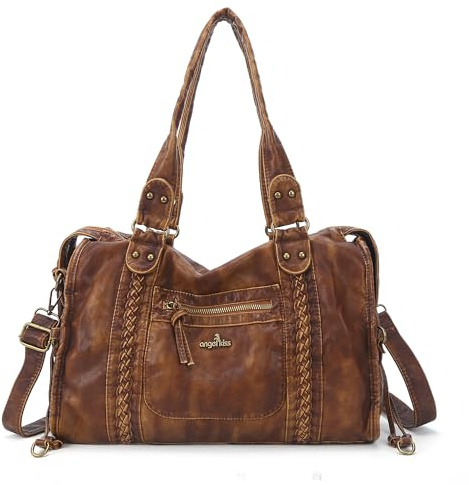 Angel Kiss Hobo Bags For Women Vegan Leather Hobo Satchel Handbags Large Tote Purses Shoulder Bag