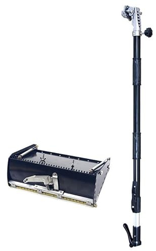 WEIMILOR 8/10/12 inch Professional Drywall Flat Finishing Box Tool with Extension Handle (Adjustable,41.73-65), Aluminum Drywall Flat Polishing Box Tool for Putty Workers, Decorators and Walls,8In