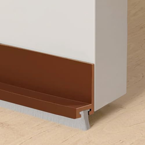 ZMZaoan 100cm Blanco Junta de Cepillo para Puerta,Burlete Bajo Puerta,Cepillo Entrada Autoadhesivo de Silicona,Burlete Exterior,Tira de Sellado para Antipolvo Ajustable (marrón)