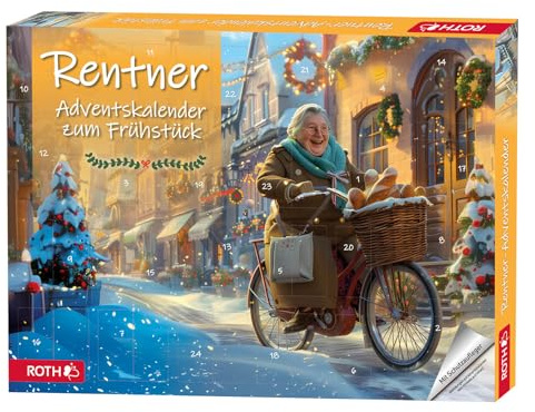 ROTH Rentner-Adventskalender 2025 – 24 Frühstücks-Überraschungen – Marmelade, Honig, Tee & Wurst-Aufstriche – liebevoller Weihnachtskalender für Genießer & Rentner