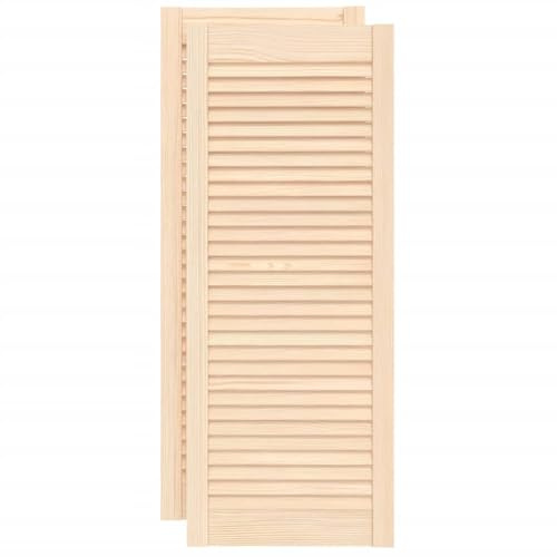 Lot de 2 Porte à Persiennes, Porte d'armoire Panneaux de Placard Garde-Robe Buffet 2 pcs 99,3x39,4 cm pin massif