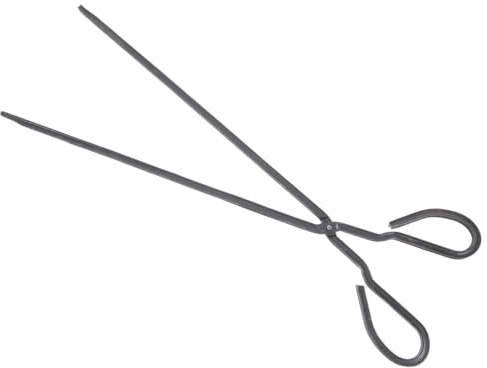 Pinzas para Chimenea de Hierro Extra Largas, Negras | Fogata y Leña, Diseño Vintage Minimalista, Material Resistente, Fáciles de Guardar