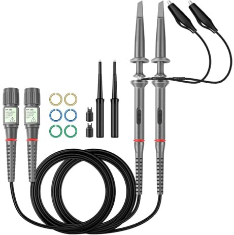 PP-150 2 PCS X1/X10 100MHz Oscilloscope Scope Clip Probes with Free Accessory Kit Pack For HP Tektronix Hitachi 200V-600V