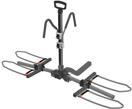 HYPERAX Volt 2 -E Bike Hitch Mounted Platform Style 2 Bikes Carrier for Car, SUV, Trucks, Sedan, Tilting e-Bike Rack for 2 Hitch Fits Up to 2 X 70 lbs Bike with Up to 5 Fat Tires- NO RV USE!