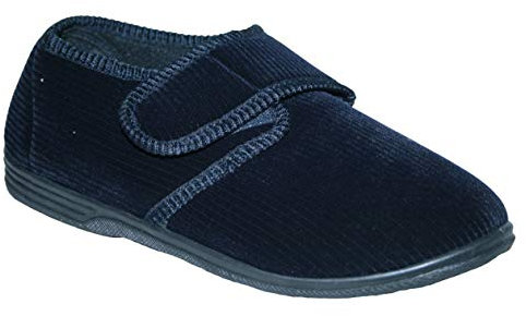 footloose.shoes Diabetic Orthopedic Men's Easy Close Wide-Fitting Touch Close Bar-strap Shoe Slippers Sizes 6-14 (Navy Zac, UK Footwear Size System, Adult, Men, Numeric, Wide, 8)