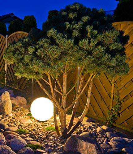 Trango 200G Gartenkugel *NATURE* Leuchte IP65 in Granitstein-Optik 20cm ? inkl. 1x E27 Fassung & ca. 5m IP44 Kabel, Kugelleuchte, Leuchtkugel, Außenlampe, Außenleuchte, Außenkugel ohne Leuchtmittel