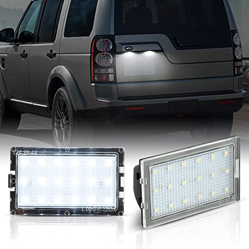 OZ-LAMPE 2pcs Number Plate Lights for Land Rover Discovery 3 4 Freelander 2 Rang-e Rover Sport, LED Rear License Plate Lamps, Error Free