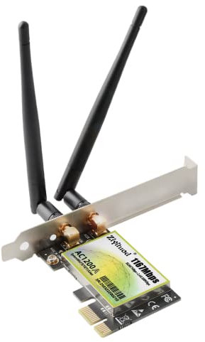 Ziyituod Carte WiFi, Carte réseau PCIe Intel AC 1200Mbps WiFi, Double Bande 5GHz/2.4GHz pour Ordinateur de Bureau/PC, Supporté par Win 7/8/10/11(32/64bit)