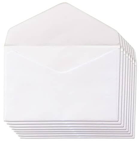 Sobres de Papel Blanco, Sobres Pequeños con Solapa para Invitaciones de Cumpleaños, Boda o Comunión, Sobres para Tarjetas de Visita Medida 70 x 105 mm · m-office (50 uds)