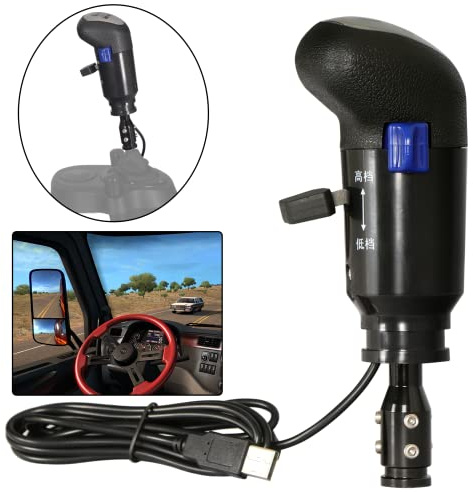 XSLOER USB Truck Simulator Shifter - Gearshifter Knob for ATS ETS2 PC Racing shifter For THRUSTMASTER TH8A and Logitech G29 G27 G25 G920 H Gearshift USB shifter Knob
